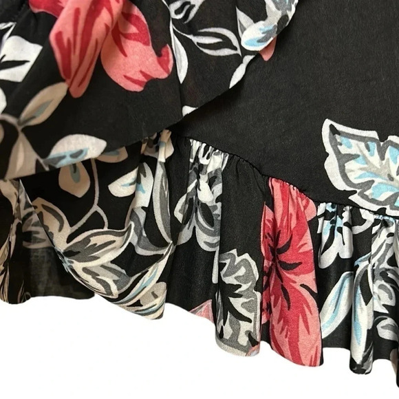 Vintage NWT floral skirt,faux wrap,ruching,ruffles,boho,gypsy,Hawaiian vibe,Nwt! - Picture 9 of 12